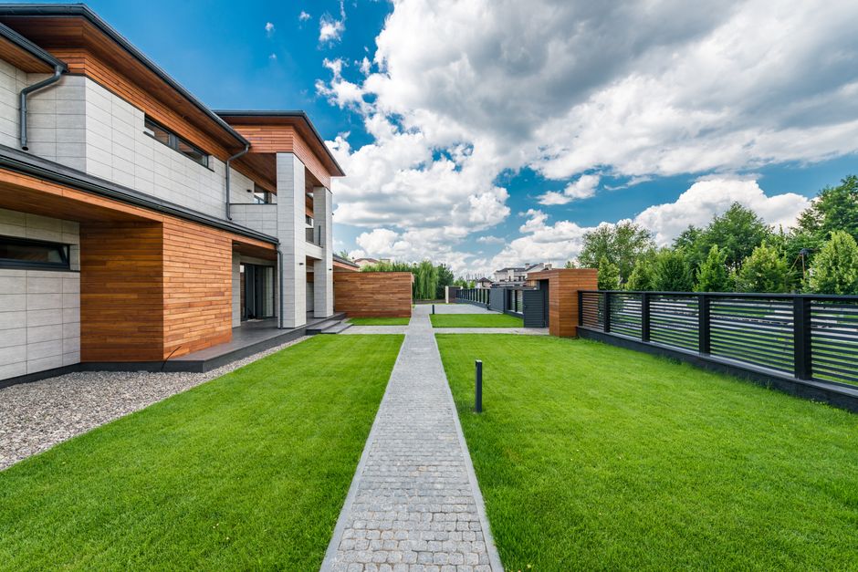 Modern house exterior showing beautiful siding